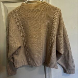 Cream cashmere turtleneck sweater